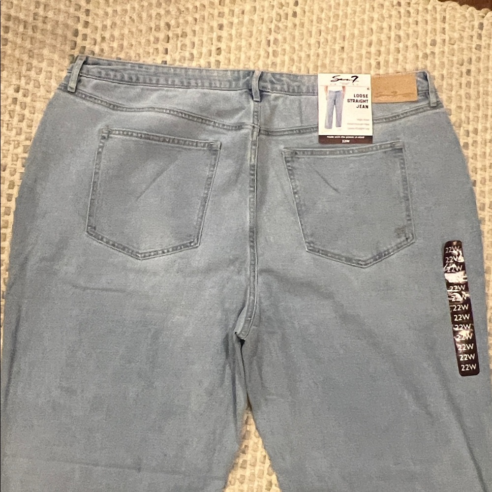 Seven7 Women's High Rise Fitted Waist Loose Fit 5 Pocket Straight Jean 22W - Picture 7 of 9